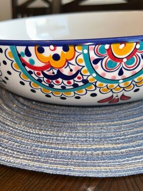 Dash of That - Ellie - Boho Style 11.75” Shallow Serving Bowl